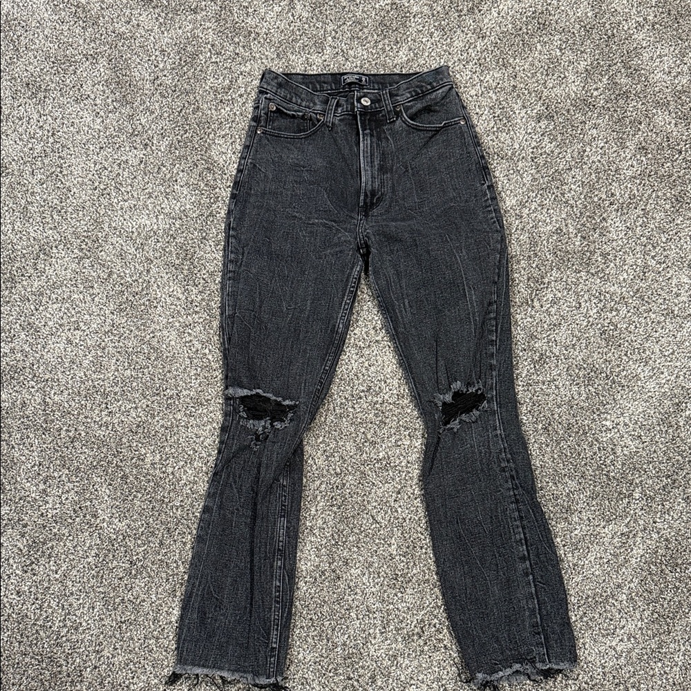 Abercrombie & Fitch Black Ultra High Rise Mom Jean